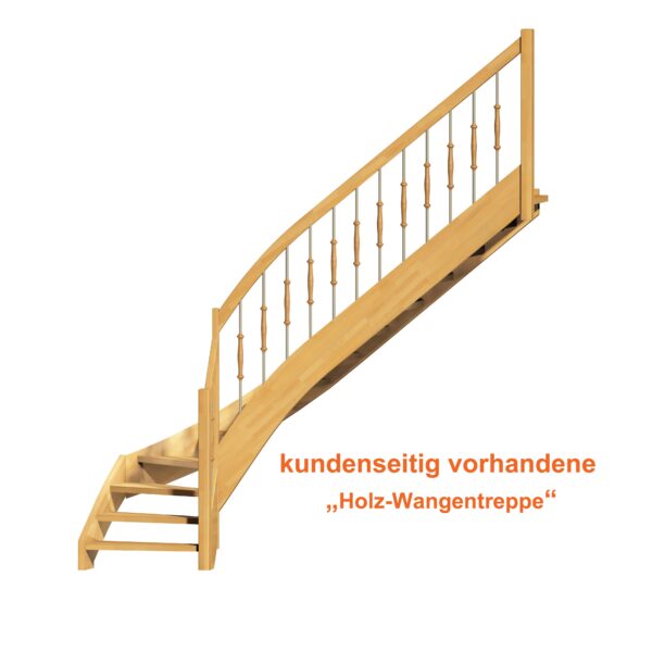 Treppenunterschrank unter einer Holz-Wangentreppe – Bild 2