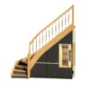 Treppenunterschrank unter einer Holz-Wangentreppe