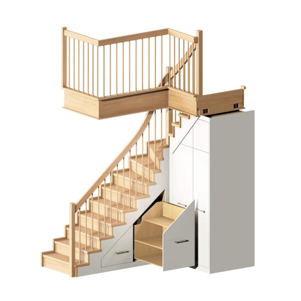 Treppenunterschrank unter einer Stahltreppe – Bild 4