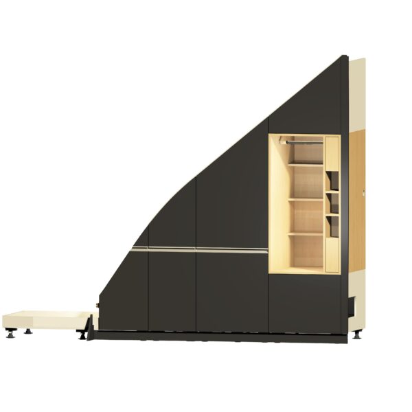 Treppenunterschrank unter einer Holz-Wangentreppe – Bild 3