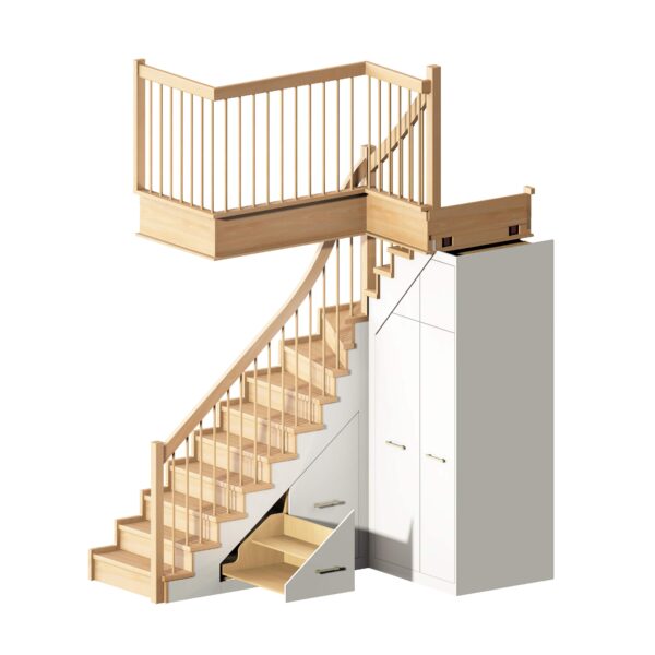 Treppenunterschrank unter einer Stahltreppe – Bild 3