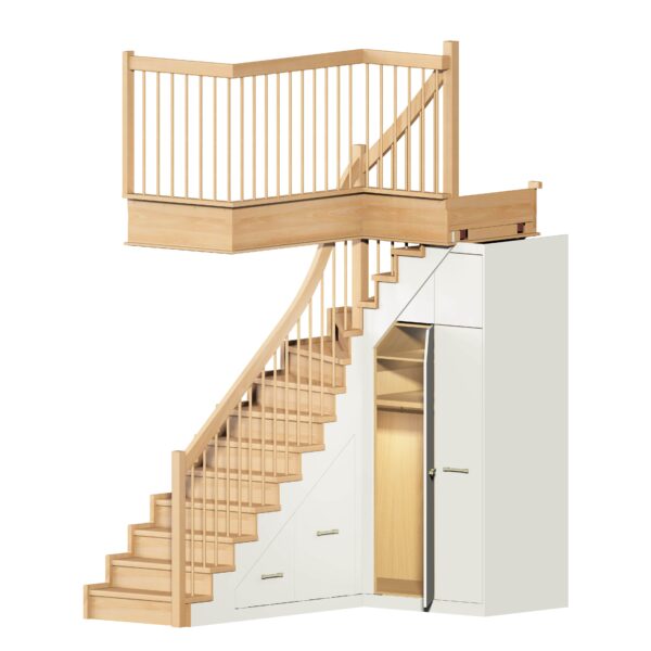 Treppenunterschrank unter einer Stahltreppe – Bild 5