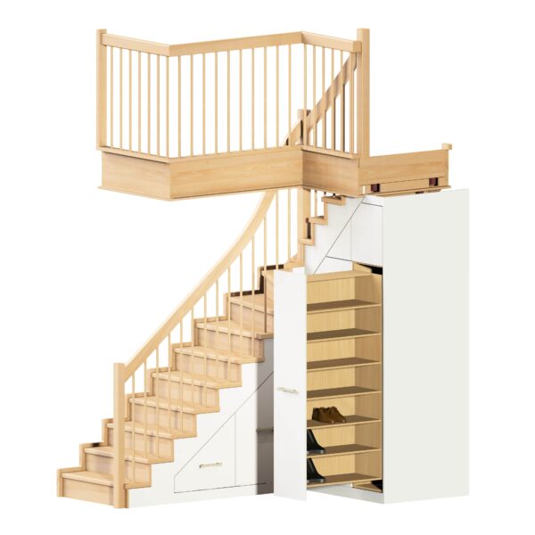 Treppenunterschrank unter einer Stahltreppe – Bild 7